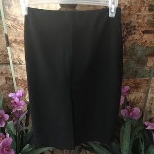 Black straight skirt w/split front and back